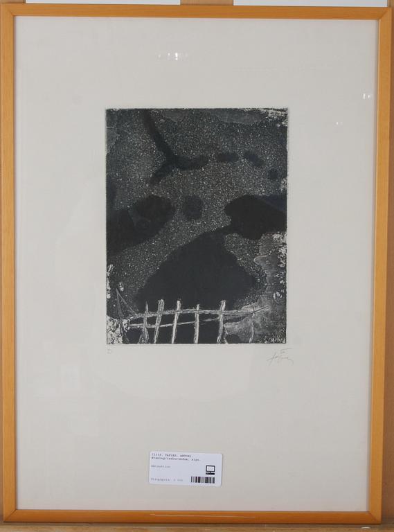 TAPIES, ANTONI. Etsning/carborundum, sign.