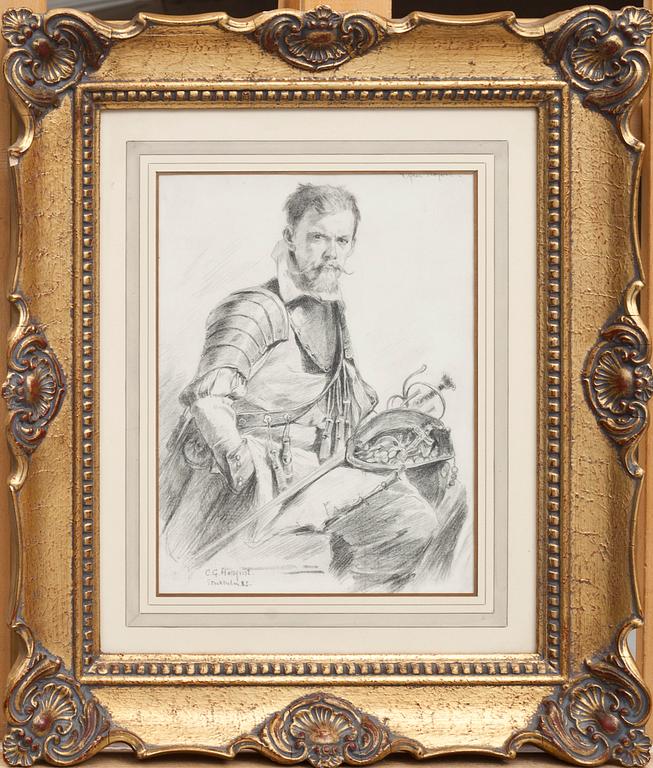 CARL GUSTAF HELLQVIST, blyerts, signerad och daterad 85.