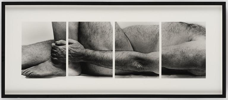 John Coplans, "Lying Figure, four panels", 1990.