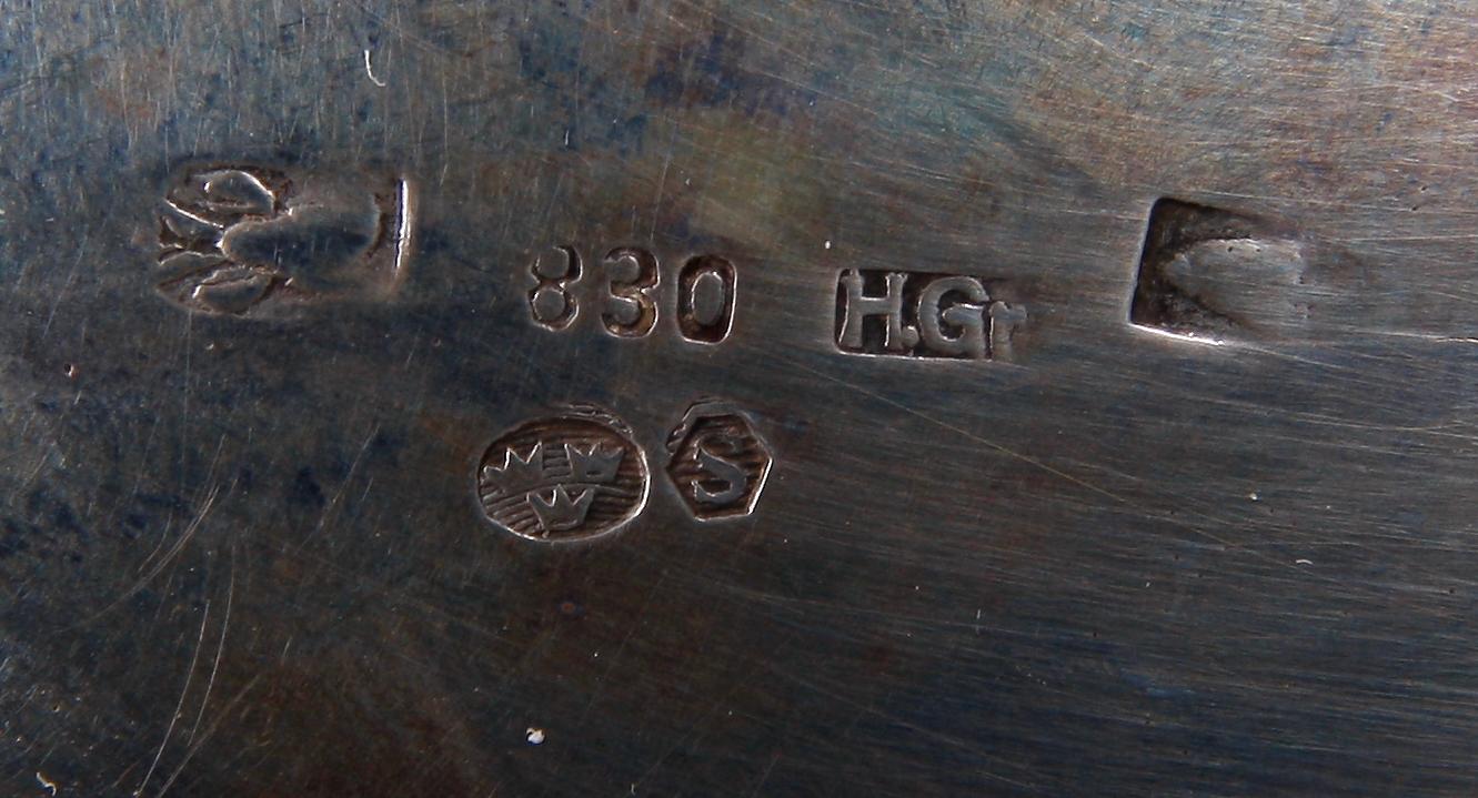 GRÄDDSNIPA, silver, rokokostil, importstämplar.