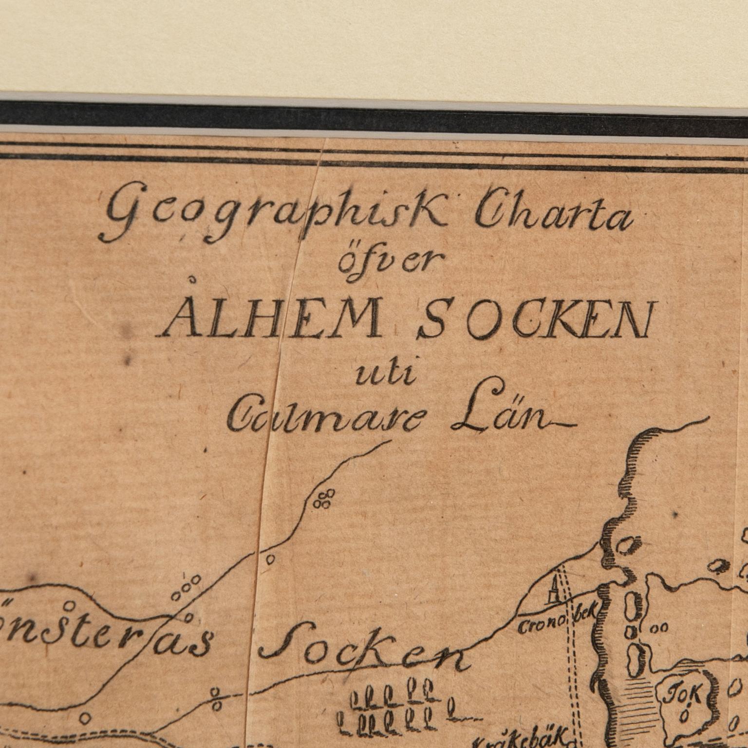 Map, "Geographical chart of Ålhem parish in Calmar County", 18th century.
