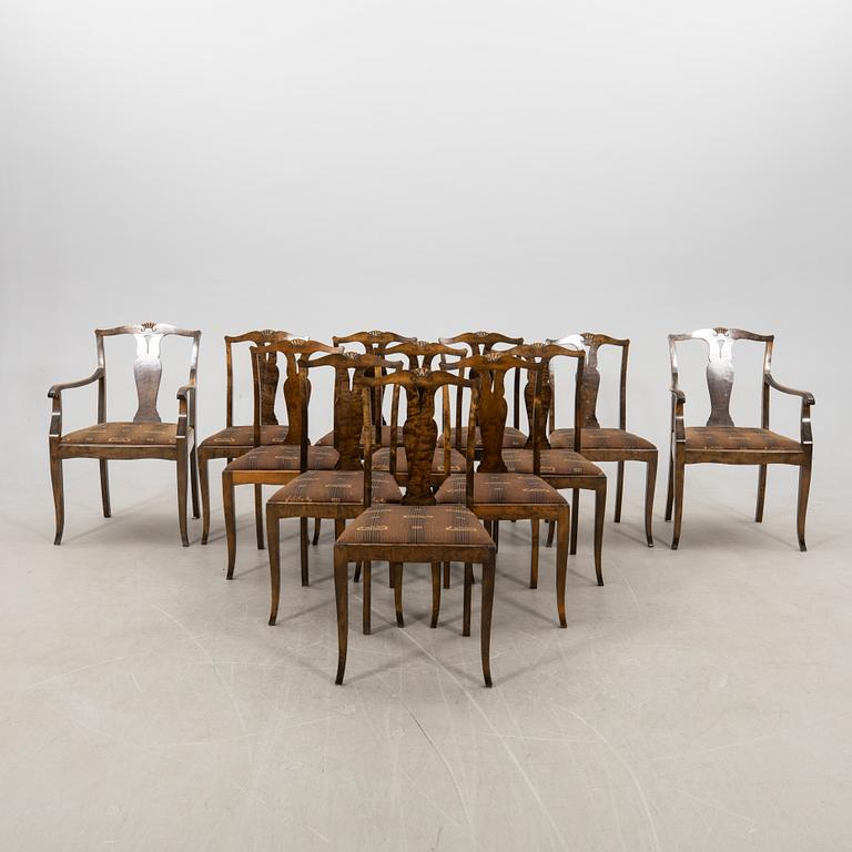 Chairs 10 pcs and armchairs 2 pcs 1920s.