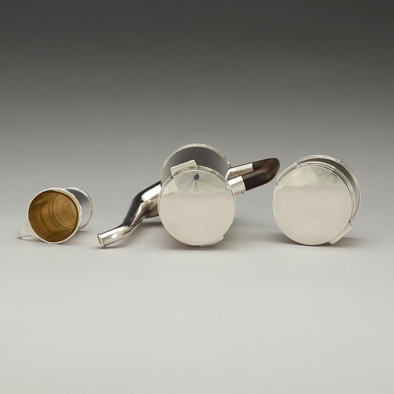 W.A. BOLIN, kaffeservis, tre delar, Stockholm 1956, smed Lars Hedeman.