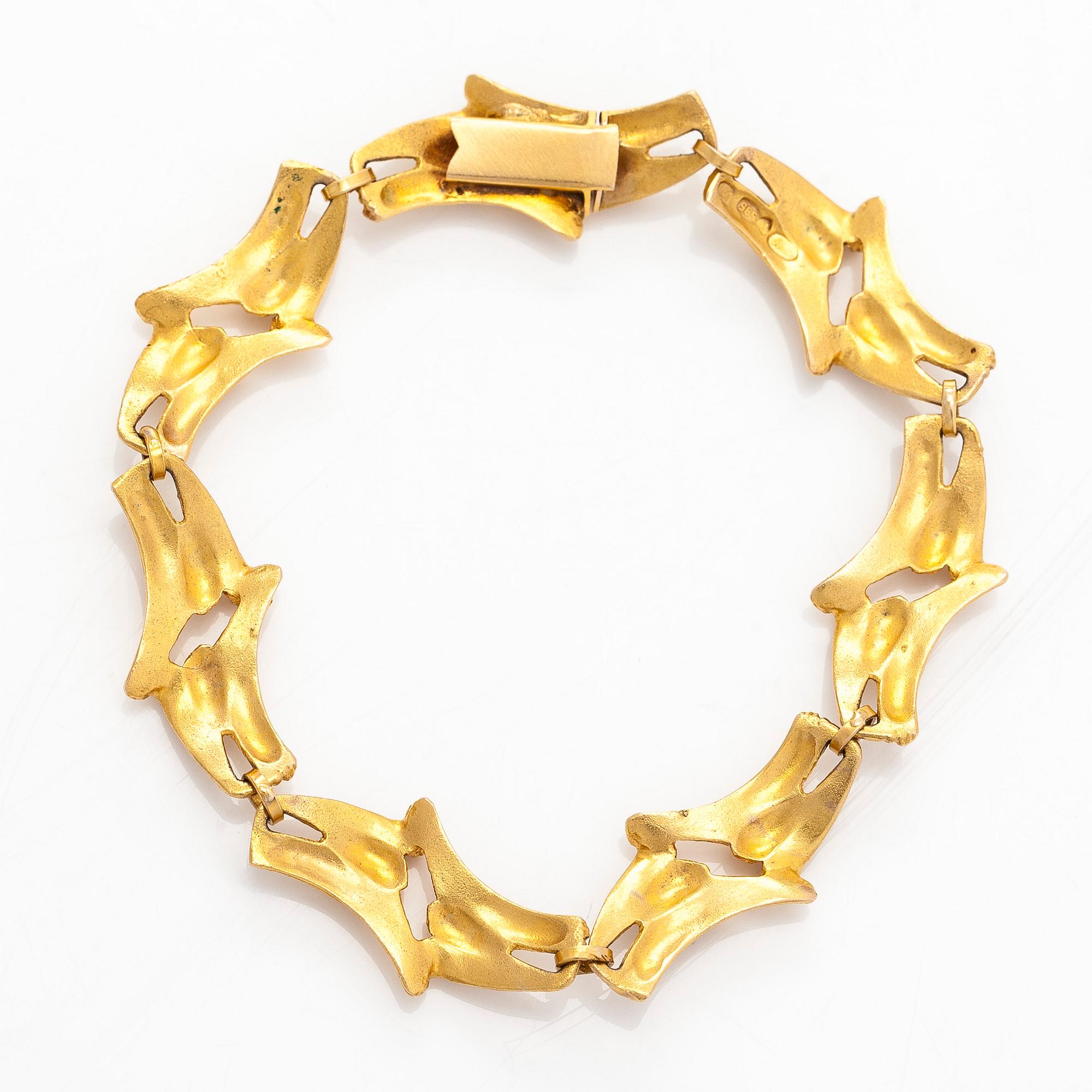 Helky Juvonen, Armband, 14K guld. Westerback, Helsingfors 1973.