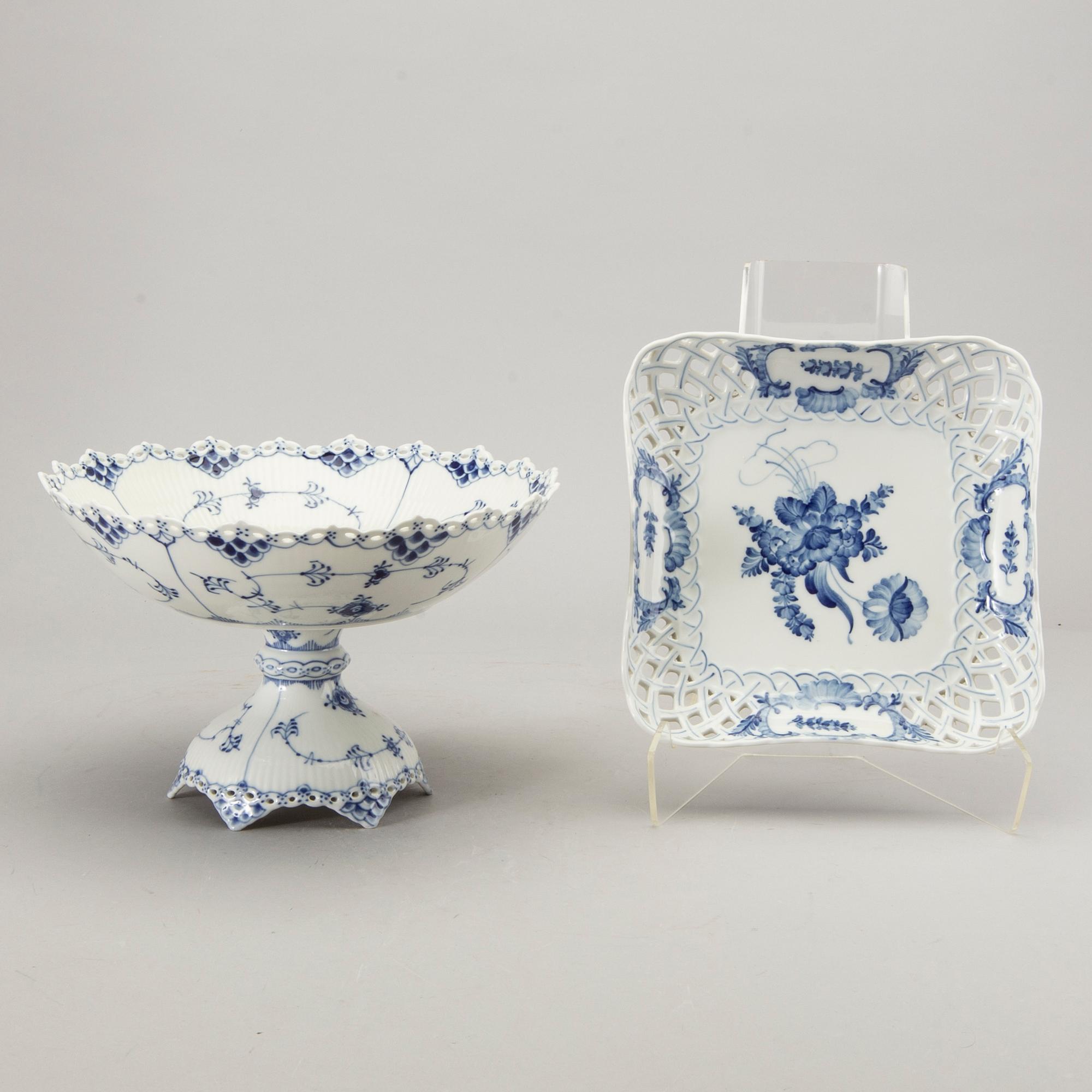 A bowl and plate Royal Copenhagen Denmark later part of the 20th century.