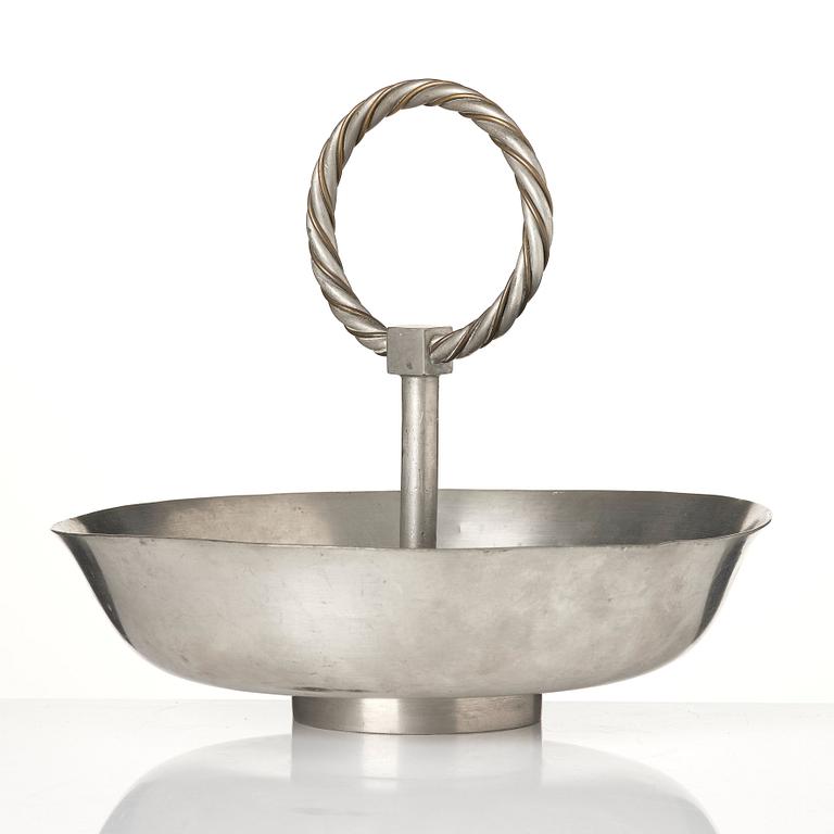 Björn Trägårdh, a pewter and brass bowl model "A 1505", Firma Svenskt Tenn, Stockholm 1932.