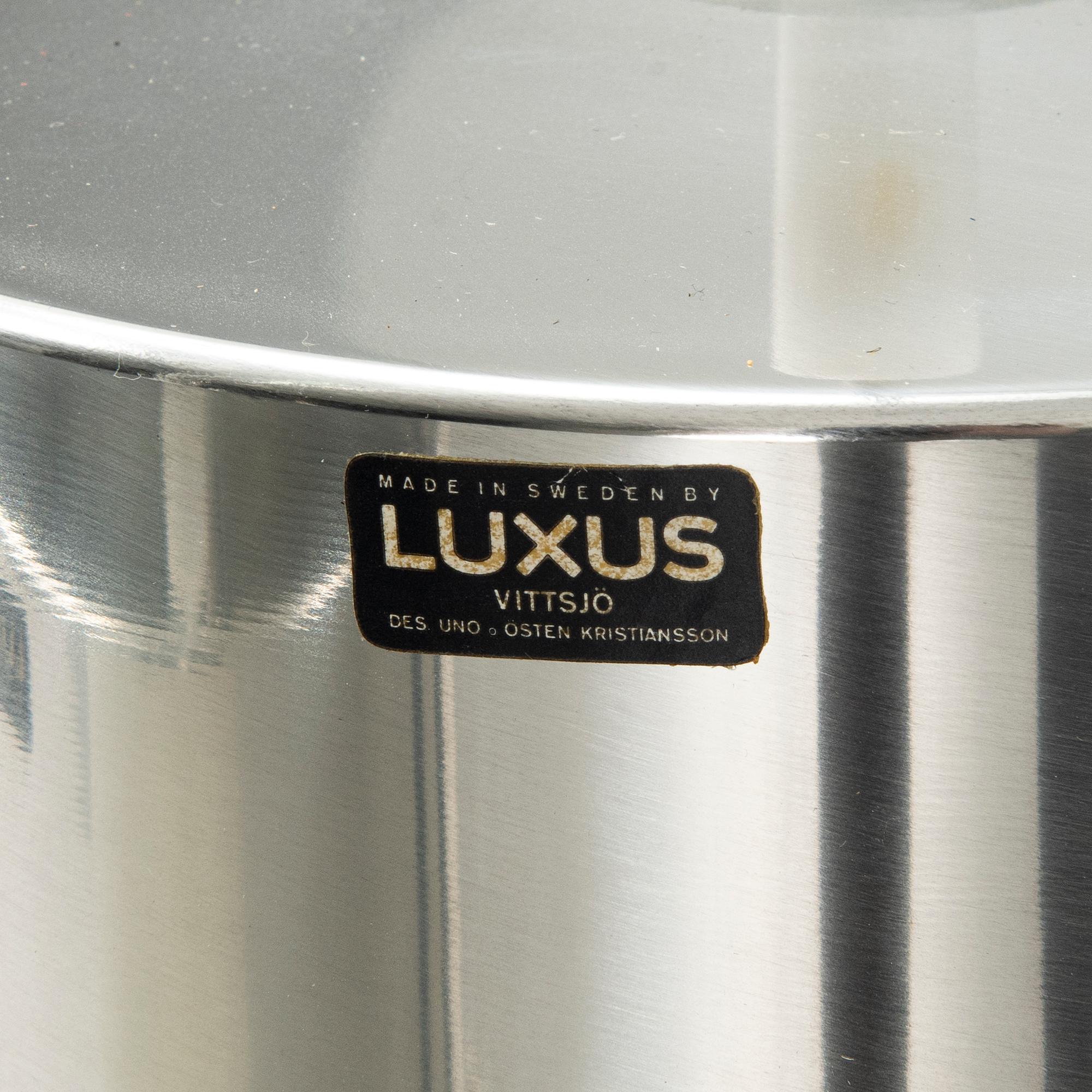 A pair of ceiling lights from the 'Cylindus' series, Luxus, Vittsjö, 1970's.