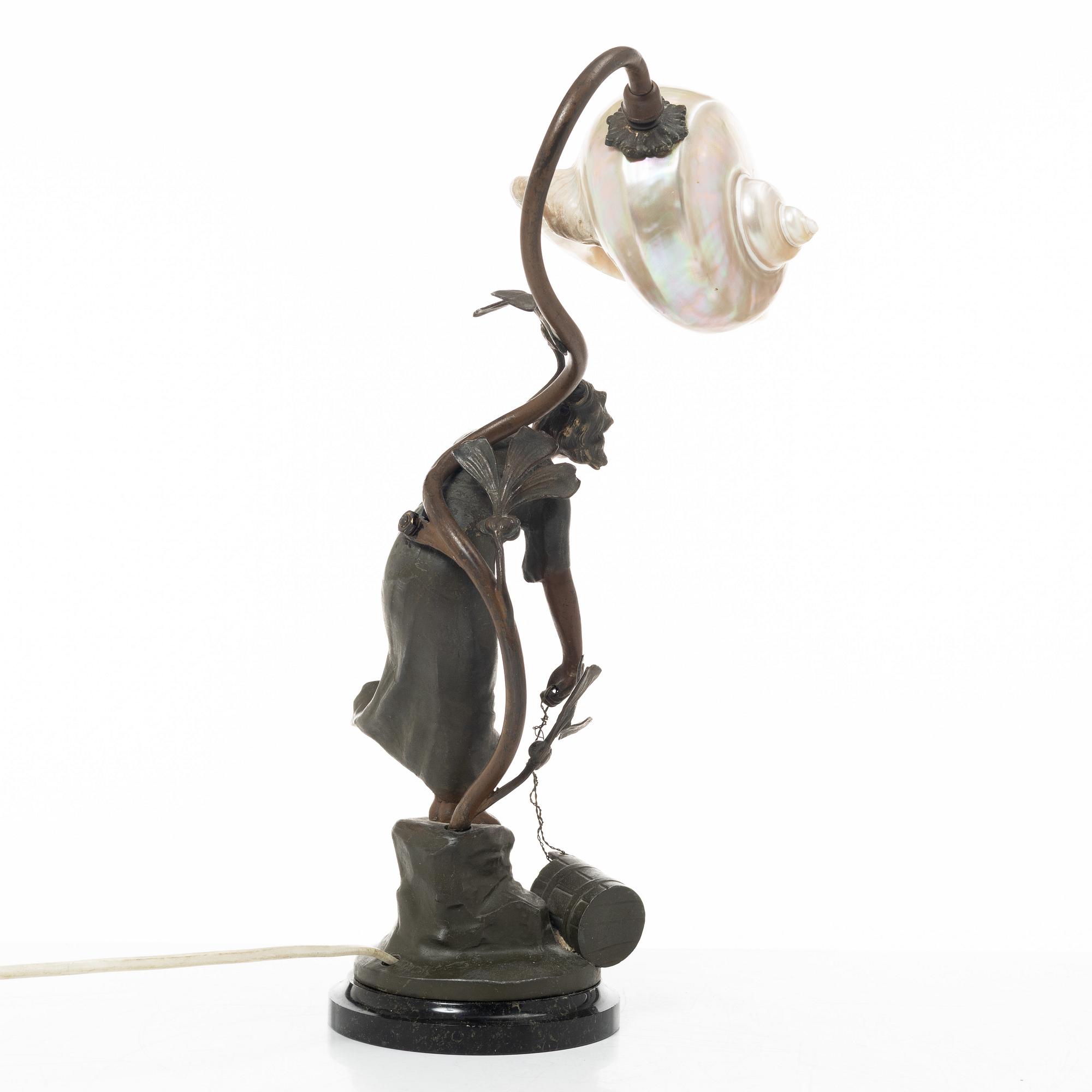 Ludwig Beck, bordslampa, "Bonjour", Art Nouveau, tidigt 1900-tal.
