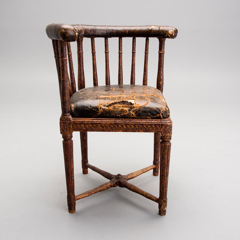 A GUSTAVIAN CORNER CHAIR, late 18th Century.