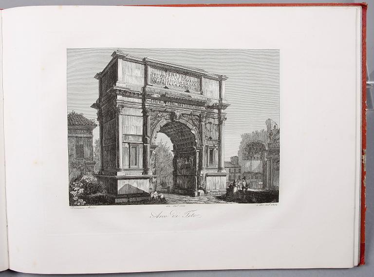 ALBUM MED KOPPARSTICK, "Vedute di Roma" av Domenico Amici. 1837.