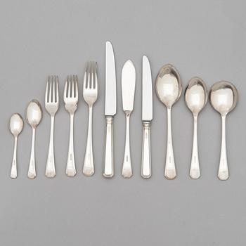 Bestickuppsättning, 84 delar, sterlingsilver, "Grecian Pattern", Carrs, Sheffield 1995. I originalschatull.