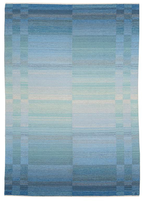 A carpet, tapestry weave and flat weave,  ca 243 x 169 cm, signed GN.