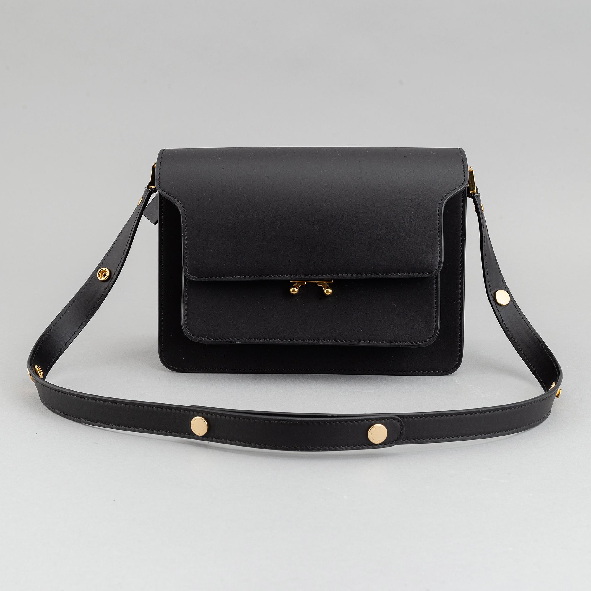 Marni, a black leather 'Trunk' cross body bag, 2019.