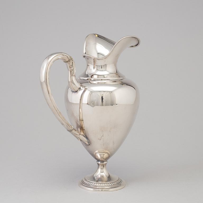 A German sterling silver claret jug, early 20th century.