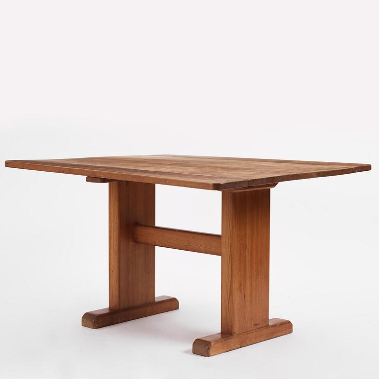 Carl Malmsten, a stained pine table, Sweden, 1930s.