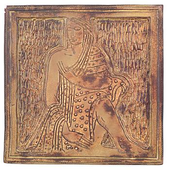 WILHELM KÅGE, a Farsta stoneware relief, Gustavsberg studio, Sweden 1948.