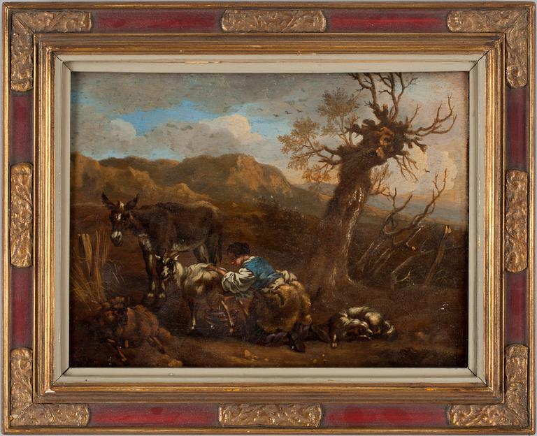 OKÄND KONSTNÄR, olja på pannå, 1800-tal.