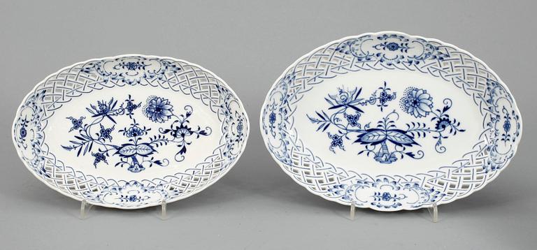 ASSIETTER OCH FAT, 6 delar, Meissen, Tyskland, 1900-tal.