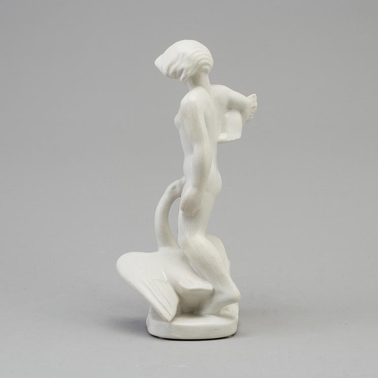 A Nils E. Hansson creamware figure figure, Gefle, Sweden 1936-52.