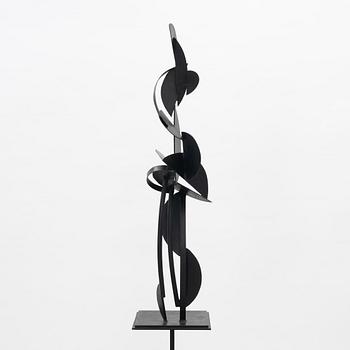 Rune Rydelius, sculpture, signed, metall, height 103.5 cm (including pedestal 207 cm).
