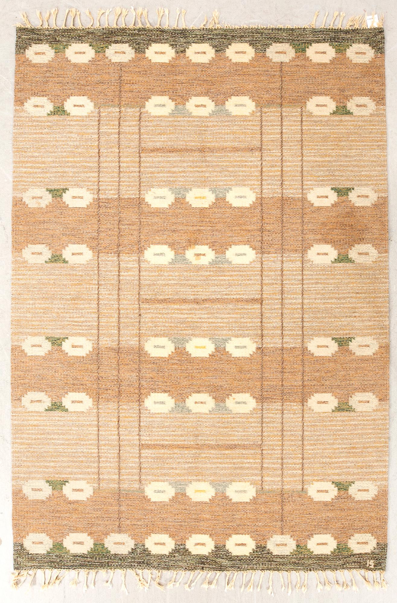 Ingegerd Silow, matta rölakan signerad 236x163 cm.