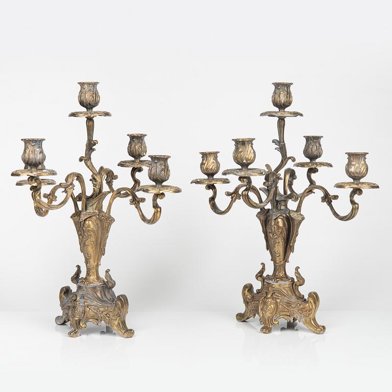Kandelabrar ett par, nyrokoko, 1800-talets slut.