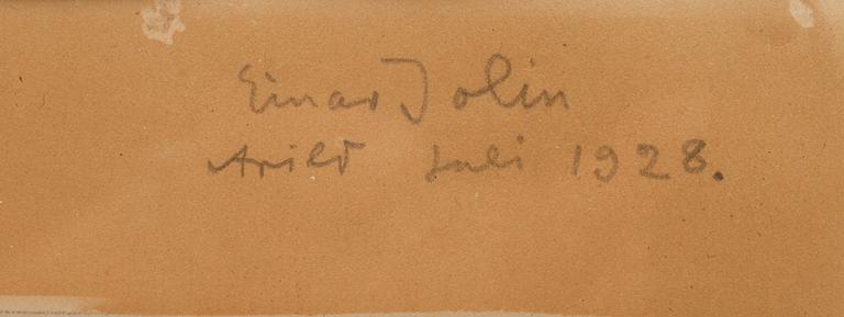 EINAR JOLIN, akvarell, sign o dat 1928.