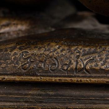 SKULPTUR, brons, otydligt signerad, sannolikt 1800-tal.