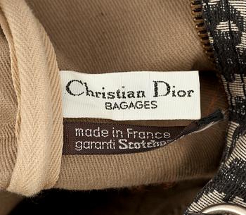 A black monogram canvas speedy bag by Christian Dior.