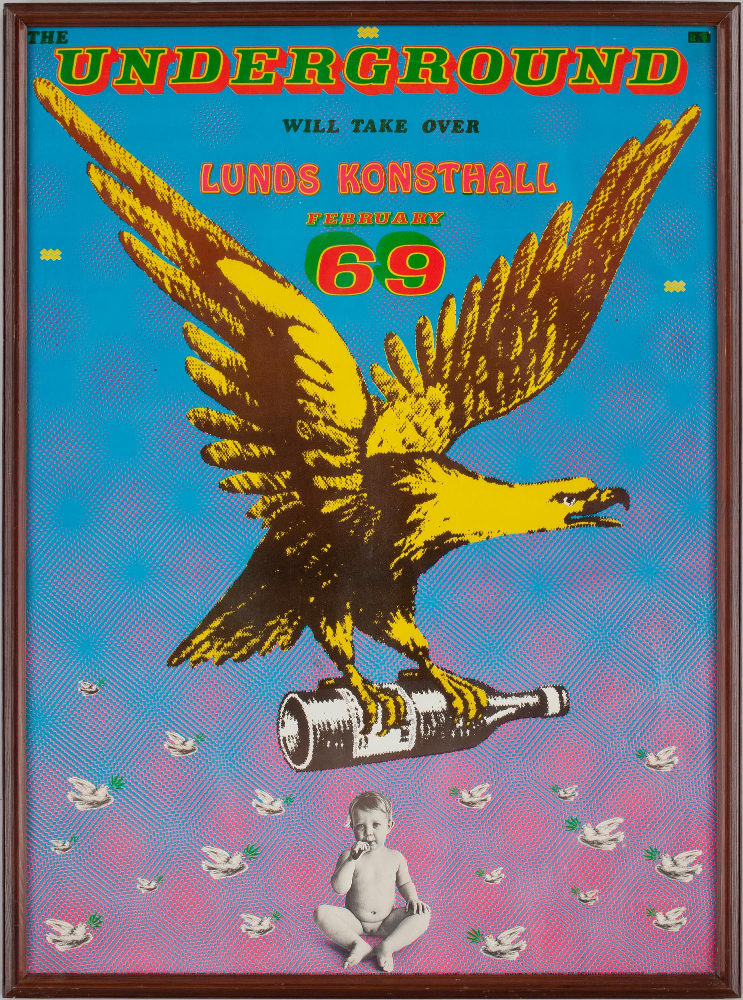 STURE JOHANNESSON, utställningsaffisch, färgoffset, 1969.