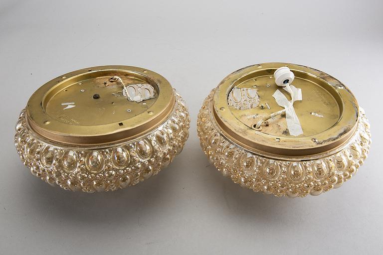 Taklampor/vägglampor, ett par, Glashütte Limburg, Tyskland, 1900-talets andra hälft.