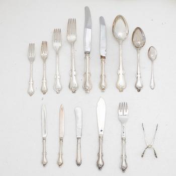 Casket with a cutlery service, approximately 218 pieces, silver, model "Adlerstråhle", GAB, 1917.