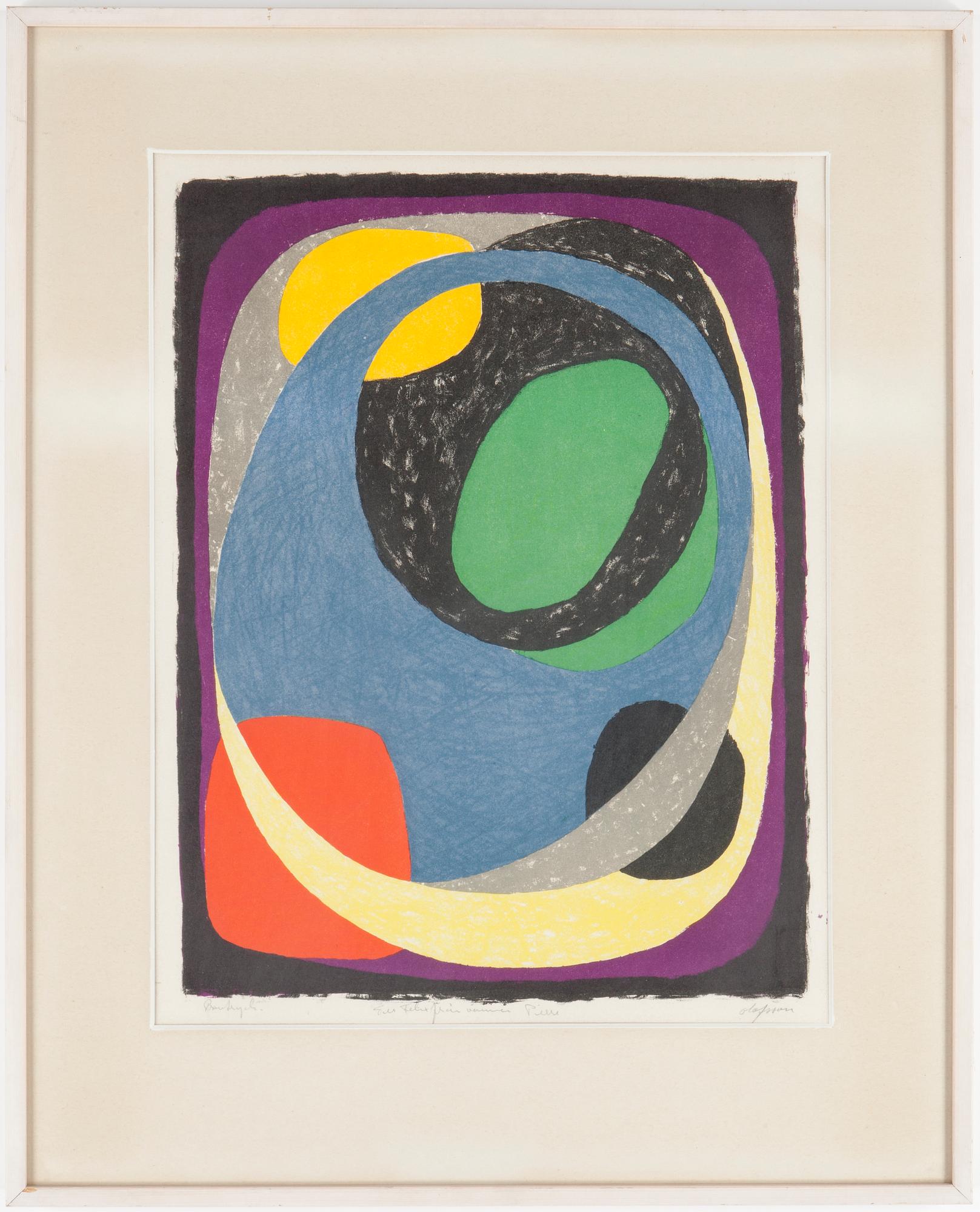 PIERRE OLOFSSON, färglitografi, signerad och numrerad provtryck.