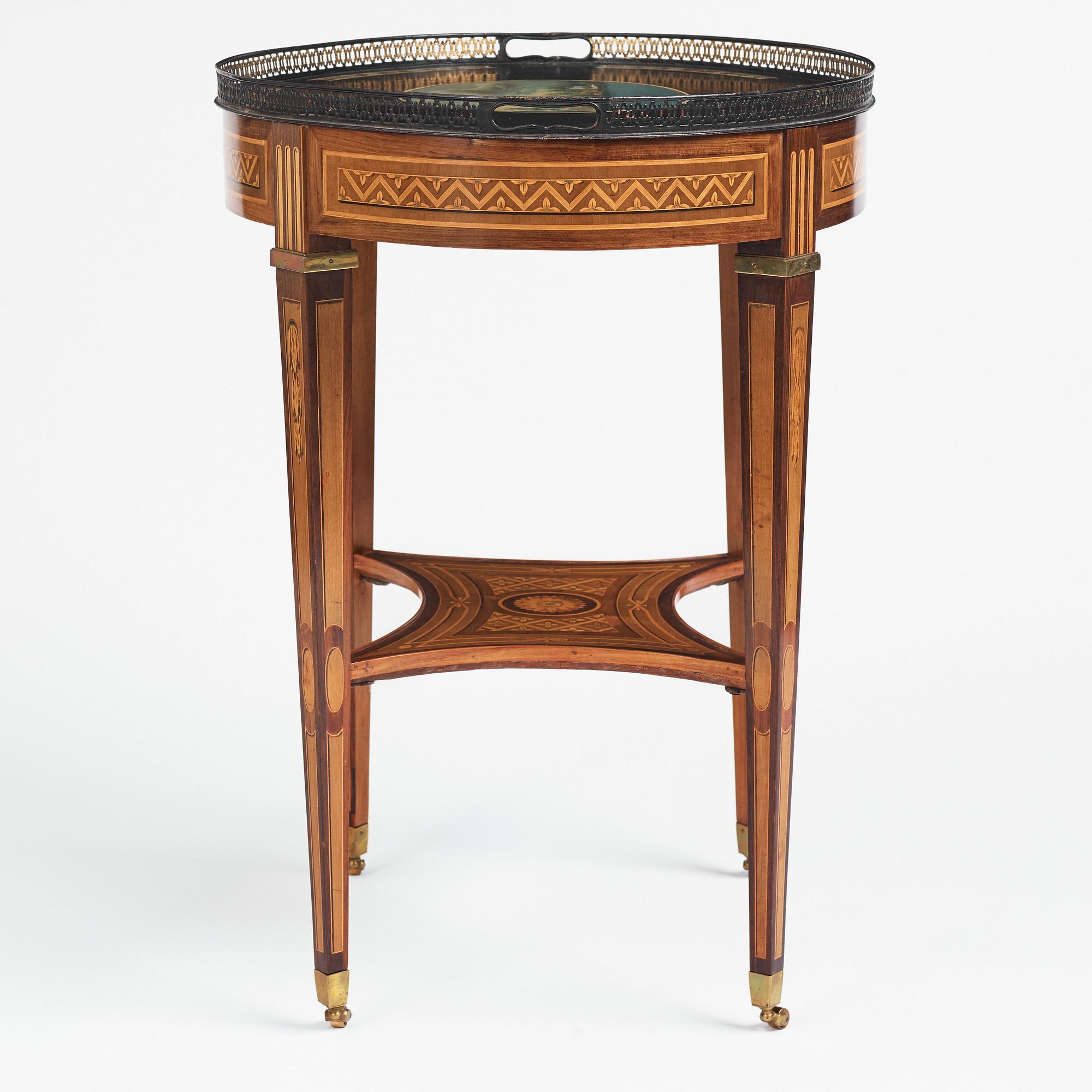 A Gustavian Tea table, by Georg Haupt (master in Stockholm 1770-1784), not signed.