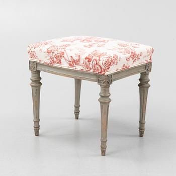 A Gustavian stool, late 18th Century.