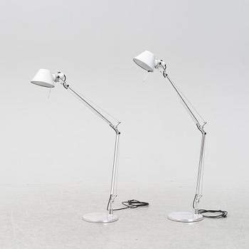 Michele De Lucchi & Giancarlo Fassina, a pair of 'Tolomeo' table lights, Artemide, Italy.