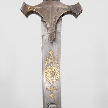 Tulwar / Shamshir, sabre, Afghan - Indian, turn of the Century 1900.