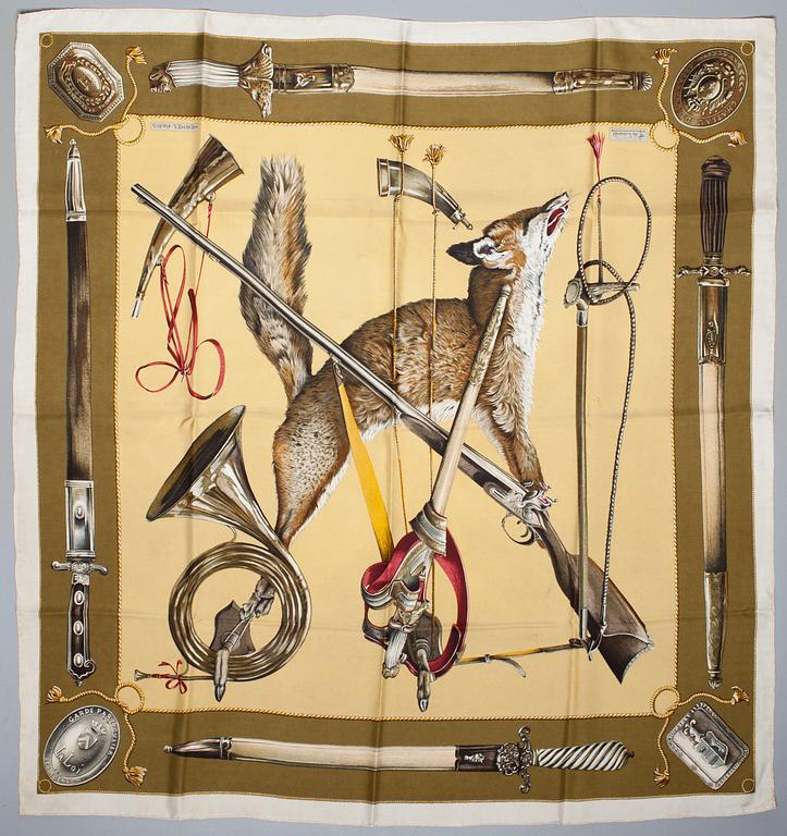 A Hermès silk scarf, "Chateu de Chambord".