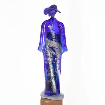 Kjell Engman, a unique glass sculpture, "Man in trenchcoat", from the "Catwalk" series, Kosta Boda.