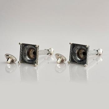 Stephan Westerstråhle, ljusstakar, ett par, silver. Stockholm 1796. Gustavianska.