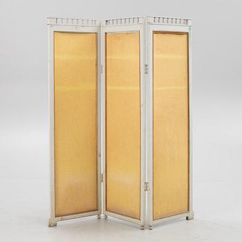 Anton Wahledov, a folding screen, signed and dated Kalmar 1898.