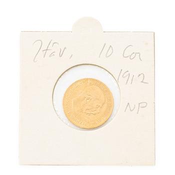 Gold coin, Austria, 10 Corona, 1912.