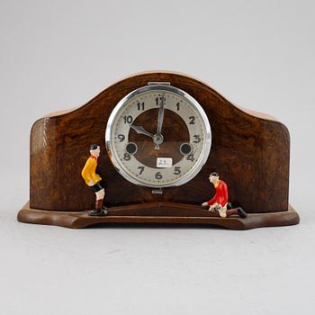 A mantle clock with mechanical footballers, first half of the 20th century.