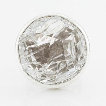 Claës Giertta, ring, silver with rock crystal, Stockholm 1973.