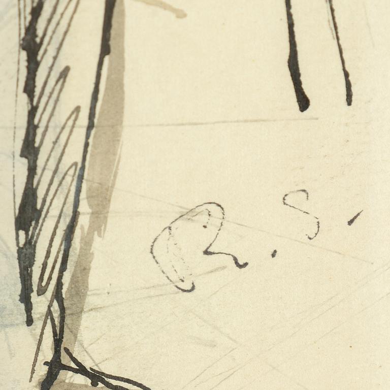 RAGNAR SANDBERG, ink and gouache, signed.