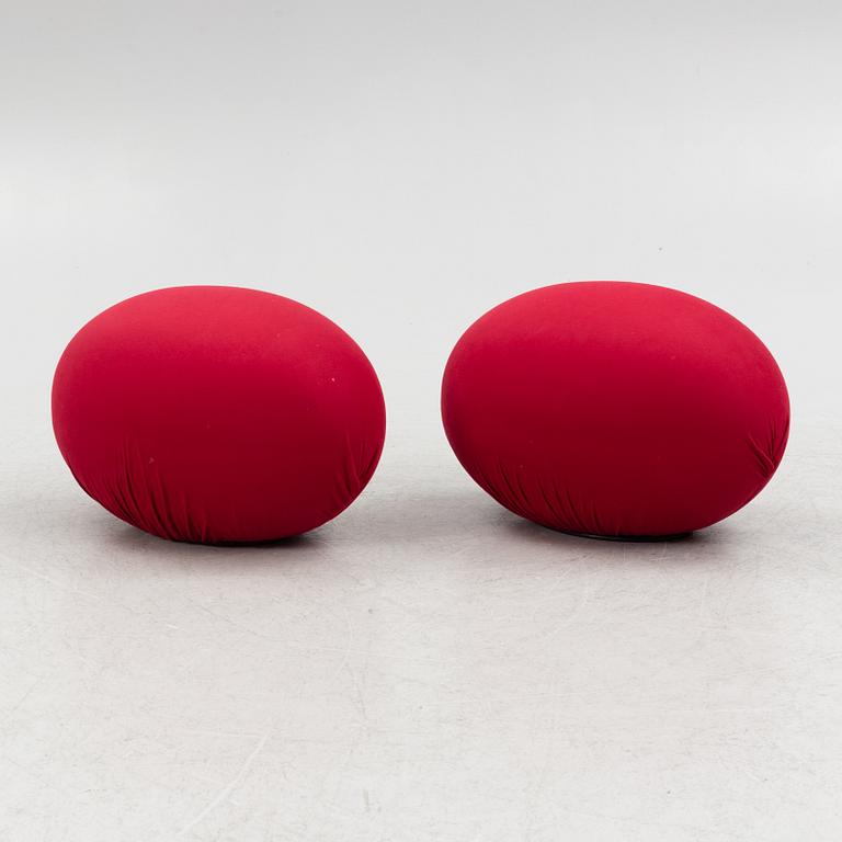 Denis Santachiara, ottomans/chairs, a pair, "Tato Egg Seat", Baleri, Italy, 21st century.