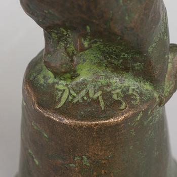 JUSSI MÄNTYNEN, sculpture, bronze, signed with initials and dated -55.