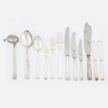 A 120- piece silver cutlery, bearing Swedish import marks, including CG. Hallberg, Stockholm, 1932.