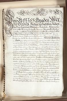 HANDSKRIFT MED SIGILL, Tyskland , 1700-talets första hälft.