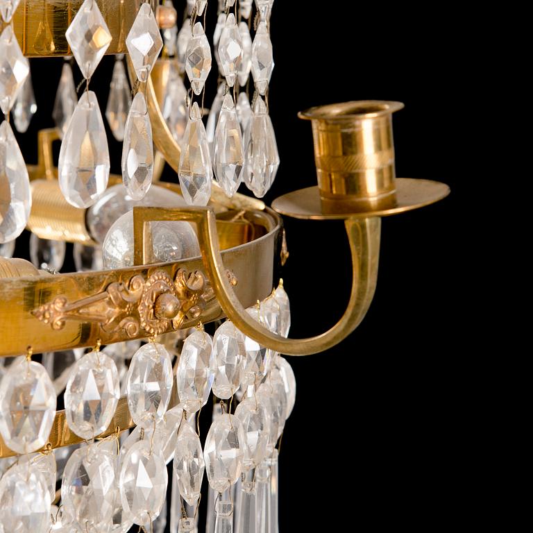 A GUSTAVIAN CHANDELIER, Sweden first half of the 19th century.